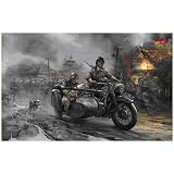 1 35 German Motorcycle R12 with sidecar and crew by Zvezda