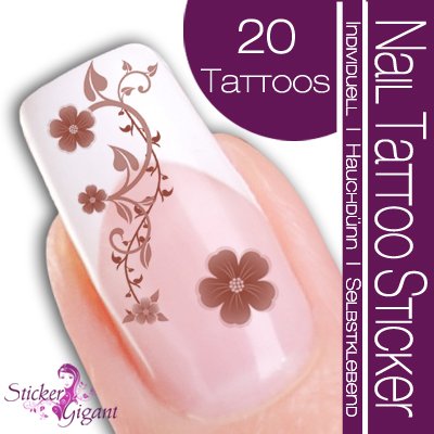 Nail Tattoo Sticker Bl&uuml;te / Ornament - braun Preisvergleich