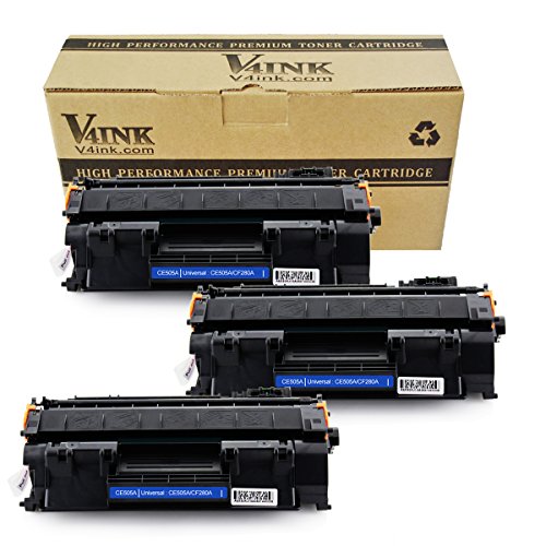 V4INK® 3 Pack Compatible Replacement for HP 05A CE505A Toner Cartridge - Black for use in HP LaserJet P2035, P2035n, P2055dn series printers