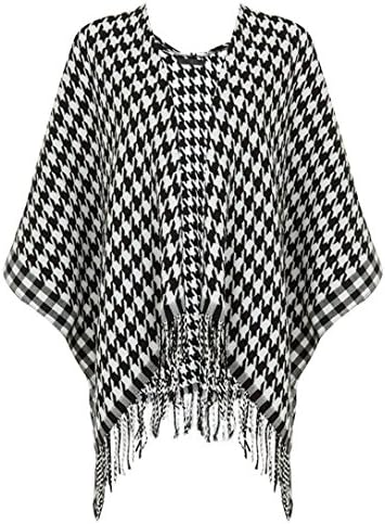 Houndstooth Poncho. Extra Large Blanket Style. Soft, Warm, Great for Travel