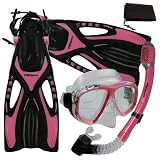 PROMATE Snorkeling Scuba Diving Mask Snorkel Fins Gear Set w/ Mesh Bag PROMATE Snorkeling Scuba Diving Mask Snorkel Fins Gear Set w/ Mesh Bag