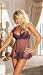 Shirley of Hollywood Stretch Metallic Lace And Soft Metallic Meash Babydoll