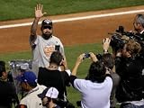 Texas Rangers v. San Francisco Giants, Game 5: Brian Wilson Photographic Poster Print by Stephen Dunn, 12x16
