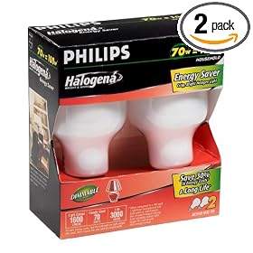 Philips 70-Watt T60 Halogena Energy Saver Light Bulb, 2 Pack by Philips