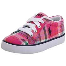 POLO by Ralph Lauren Toddler/Little Kid Brisbane Sneaker,Pink Plaid,5 M US Toddler