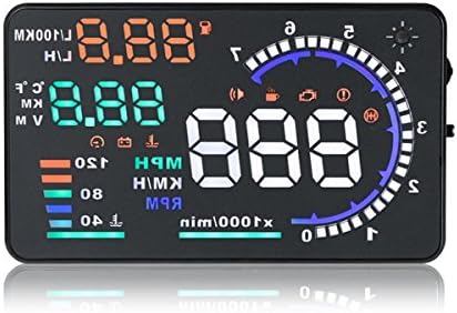 New Universal 5.5" Car A8 Hud Head up Display with Obd2 Interface Plug Play Km/h MPH Low Voltage Alarm High Temperature Alarm Speeding Warning Safe Monitor Device