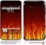 iPod Touch 2G & 3G Skin and Screen Protector Kit - Fire on Black