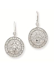 14k White Gold AA Diamond Leverback Earrings - Gold Jewelry