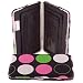 Large Polka Dot Circle Flat Clutch Opera Wallet, Black-Pink