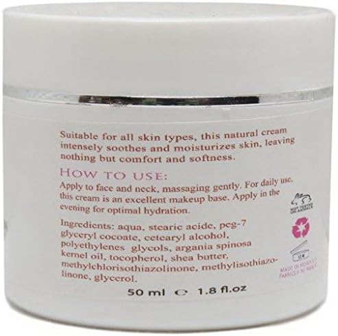 Moroccan Sun - Organic Day Cream with Moroccan Argan Oil - Moisturizes and Protects Skin - USDA Organic - 1.7 oz /50 mL