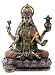 Bronze Hindu Goddess Lakshmi On Lotus Hinduism Display Statue Figurine