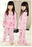 (チェリーレッド) CherryRed 子供 女の子 ファション パジャマ ルームウェア 部屋着 寝間着 上下2点セット 長袖 フリース 春秋向け リラックス 快適 気持ち良い コットン 110 ピン