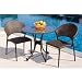 Vento 30 Inch Round Granite Top Wicker Bistro Set