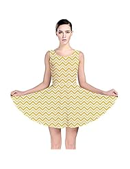 Polyester/Spandex Chevron Print Stretchy Skater Dress 