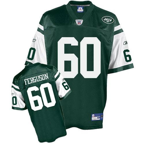 D'Brickashaw Ferguson Jersey: Reebok Green Replica #60 New York Jets Jersey - X-Large