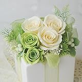 【メアリー】フラデコ　プリザーブドフラワー　　★クリアケース＆ラッピング付き (ホワイト)