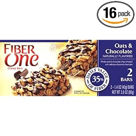 Fiber One Chewy Bars, Oats & Chocolate, 2-Count Boxes (Pack of 16)
