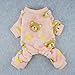 Fitwarm Pink Sweetie Bear Dog Pajamas Pet Winter Coat Cozy Velvet Clothes, XS