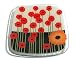 Peggy Karr 8-Inch Glass Flores Square