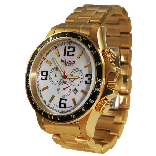 Insignum Herrenarmbanduhr Titanos gold weiß I212173
