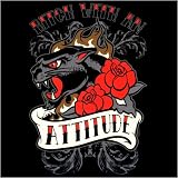 Men's Tank Top : Bitch With An Attitude - Vintage Tattoo - Black Panther with Roses at Gildan
