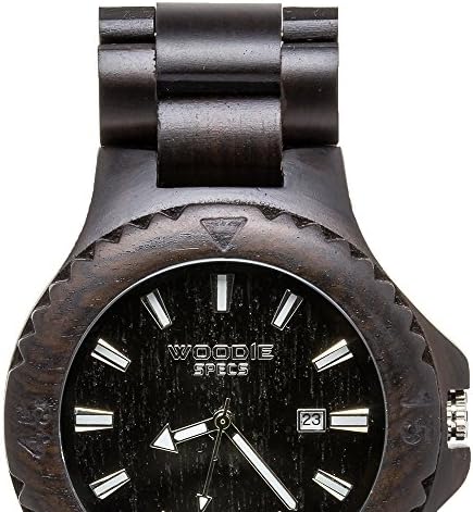 Handmade Mens Solid Wood Watch Made with 100% Natural Ebony Wood