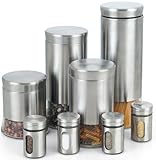 Cook N Home Stainless Steel Canister and Spice Jar Set, 8-Piece Cook N Home Stainless Steel Canister and Spice Jar Set, 8-Piece