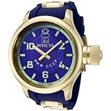 Invicta Men’s 6595 Russian Diver Collection Signature 18k Gold-Plated Blue Rubber Watch