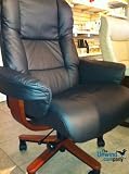 Fjords Loen Soho Scandinavian Office Chair Model 855, Large, Black Nordic Leather, Walnut Base with Wheels – Fully Assembled Reviews