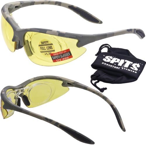 MAGSHOT Hunting Shooting Safety Glasses ACU Camo Frame 1.25+ Full Magnifying Removable Adapter