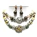 Lovely Double Strand Natural Stone and Mixed Beads Necklace and Earrings Set Fashion Jewelry