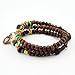 November's Chopin (TM Fashion Metal Heart Pendant Multilayer Wood Beaded Prayer Bracelet Wrist Necklace