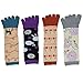 QING OUTDOOR Lightweight Cotton Toe Socks for Women Casual Ankle Socks Cute Pattern Prints Pack of 4