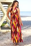 Beach Belle® Plus Size Sunset Halter Maxi Dress - Womens Swimwear Plus Size Swimsuits