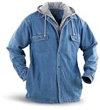 Ultimate Denim Shirt Jacket with Fleece Hood Tall