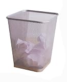 Kitchen & Housewares : Mesh WasteBin-Sq-Mini-Silver