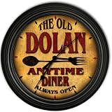Dolan 's Family Diner Black Cascading Pub Style Wall Clock