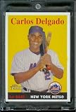2007 Topps Heritage Baseball Card # 346 Carlos Delgado New York Mets - Mint Condition - In Protective Display Case