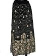 Christmas Gift -Black Color Floral Printed and Sequin Work Wrap Girls Comfortable Clothing In India Size 35 For Free Shipping