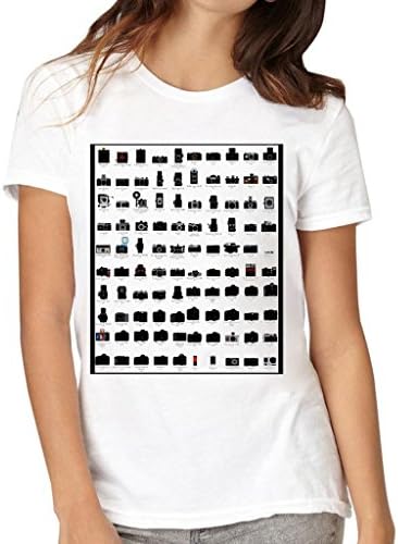 DayDup Movie T-Shirts Nikon Camera Womens Shirts White Small