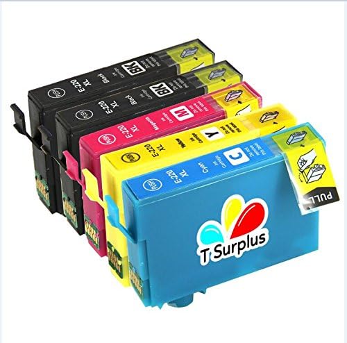 TS 5-PK 220XL 220 XL Remanufactured compatible ink cartridges for EPSON 220 T220 (2 BLACK , 1 YELLOW, 1 MAGENTA, 1 CYAN) WorkForce WF-2630, WorkForce WF-2650, WorkForce WF-2660, Expression XP-420