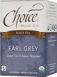 Choice Organic Earl Grey Tea, 16-Count Box (Pack of 6)
