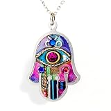 Vibrant Hamsa Necklace to Protect from the Evil Eye from the Artazia Collection #380 JN MN