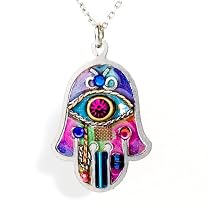 Vibrant Hamsa Necklace to Protect from the Evil Eye from the Artazia Collection #380 JN MN