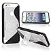 Black S-Line Wave Design TPU Bumper Gel Shell Back Case Cover Skin with Stand for iphone 5 5G 5th Gen
