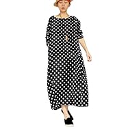 Spring Dots Print Silk Maxi Dress 