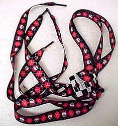 Pink Argyle Skull Shoelaces Rockabilly Punk