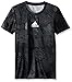 adidas Big Boys' Performance Short Sleeve Tee, Dark Grey/Black, Medium/10-12
