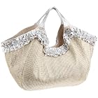 [カシュ カシュ] 箔プリントフリルトートバッグ