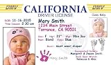 Personalized Baby Drivers License (set of 20) Birth Announcement-California